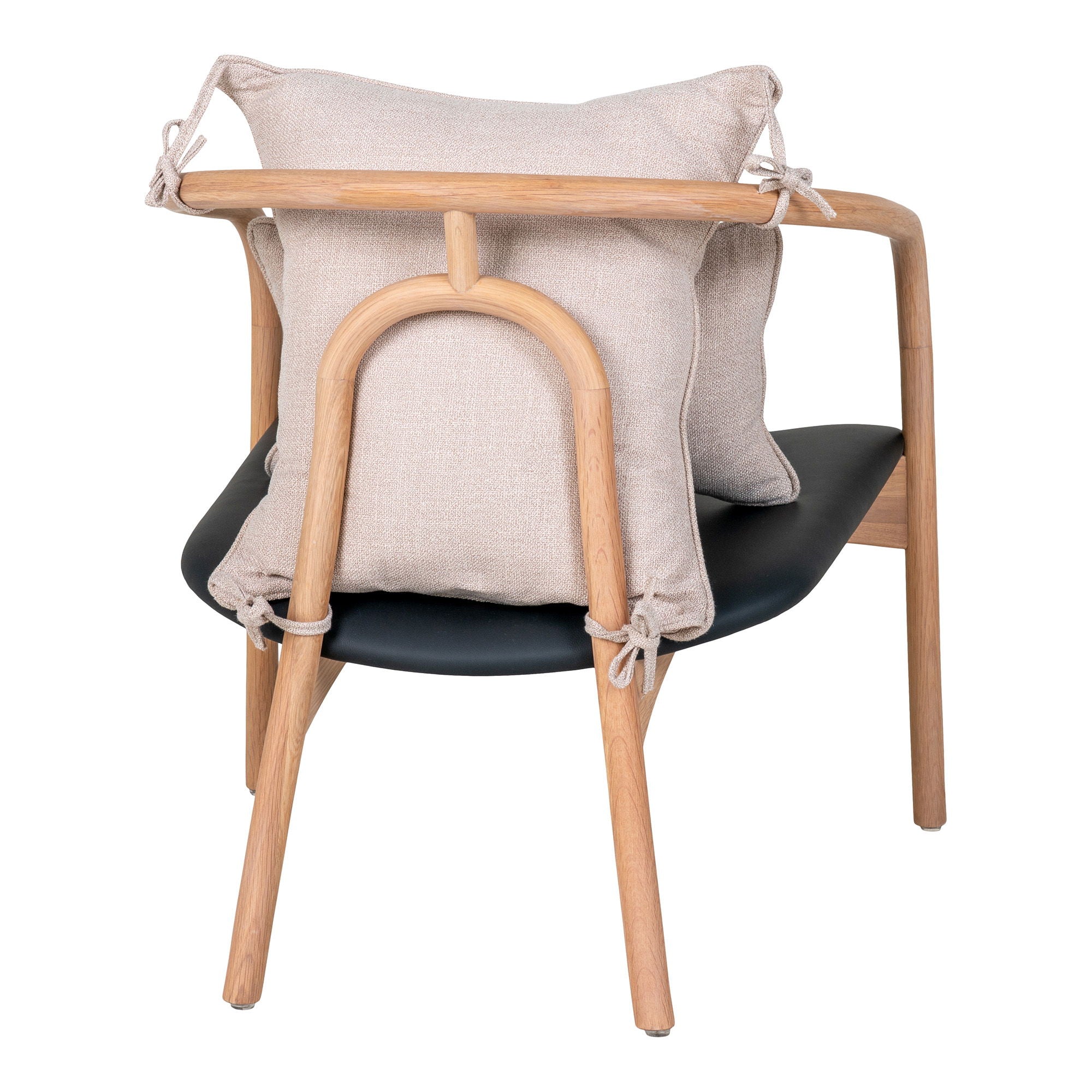 Alberca – Lounge-Sessel, Eiche/PU-Kissen, natur/schwarz, 70×64×66,5 cm